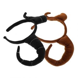 VALICLUD Lot De 2 Accessoires De Déguisement D'animaux D'halloween, tête En Peluche Antilope, Corne De Chèvre, Accessoires De Cosplay Pour Fête De Fin D'année (Cedongh, neuf)