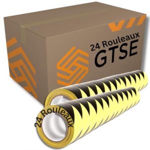 GTSE - Ruban adhésif de signalisation - 10 Rouleaux- 50 mm x 33 m par rouleau - pour le marquage au sol/sécurité - rayures jaune/noir - Signal Ruban Adhésif de sécurité (Gocableties Ltd, neuf)