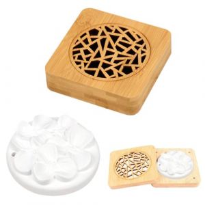 DIFLAX Huile Essentielle Diffuseur, Diffuseur Ceramique Huiles Essentielles, Diffuseur d Huile Essentielle, Galet Diffuseur Huile Essentielle, Bo&icirc;te &agrave; Parfum en Bois, Pl&acirc;tre pour Bureau, Salon (SVF TUNDER PRICE, neuf)