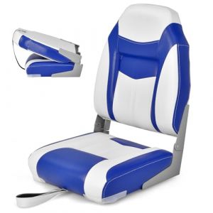 GOPLUS Siège de Bateau 1PC Siège de Pêche Pliable avec Coussin Rembourré Doux et Coutures Renforcées, Design Ergonomique Capacité 115KG pour Yacht Pêche (Bleu, 44,5x51x61cm-1Pc) (Augenstern24, neuf)