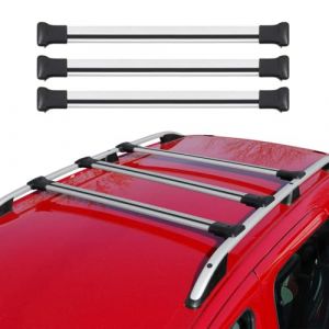 OMAC Barres de Toit Compatible avec Multivan Caravelle Transporter T5 2003-2015 Aluminium argenté avec Certification TÜV ABE (CHROMEMASTER, neuf)