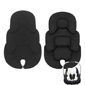 Liemuao Coussin de Siège Réversible pour Poussette, Coussin Réducteur de Siège Auto Confortable Sécurisé pour Tête et Corps, Coussin Soutien pour poussettes, nacelles et sièges Auto (Noir) (Liemuao, neuf)