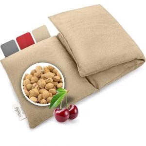 smøla Grand coussin en noyaux de cerises pour micro-ondes I 3 compartiments 47 x 19 cm Coussin de grains pour le dos, la nuque et les épaules I 850 g de noyaux de cerises I Chauffe-reins I Bouillotte (Görges Naturpharma GmbH, neuf)