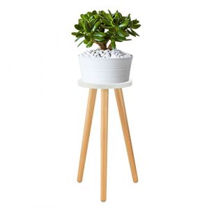 Support de Plante D'intérieur, Support de Plante de Table D'appoint pour Pot de Fleur, Petit Support de Plante de Table D'appoint Rond en Bois, Support de Plante D'intérieur en Bois pour Pots de(A2) (YAFANTING, neuf)