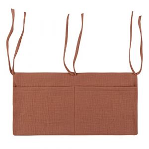 LICHENGTAI Suspendu Organisateur de Couches, Sac de Rangement Suspendu Sac de Rangement pour Lit de Bébé, Organisateur de Lit de Bébé Cabine Chevet Poche Lin pour Vêtements Couches (Okssud, neuf)