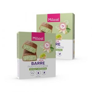 Barre Nutritionnelle | Riche en Prot&eacute;ines et Fibres | Faible en Sucres et Mati&egrave;res Grasses | Laboratoire Milical (Lot de 2, Pistache) (Ma Sant&eacute;, neuf)