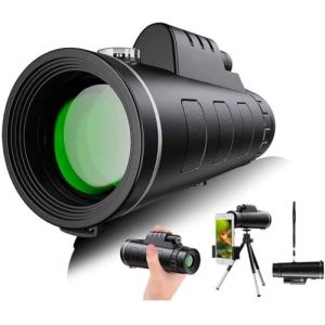 AiMeiteng Monocular, T&eacute;lescope monoculaire 12X50,Telescope Monocular, Monoculaire HD avec Trepied pour Smartphone pour l'Observation des Oiseaux Concerts Chasse (AiMeiteng, neuf)