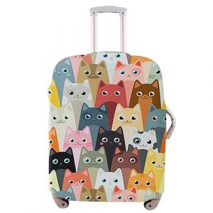 Culinavog Housse de Protection Valise, Elastique Housse Protection, Anti-rayures, Protection Valise, Bagage de Voyage Couverture, Luggage Cover pour valises (Chat, S) (xiongjunze, neuf)