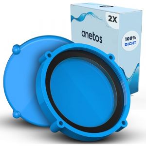 anetos Kit de Fermeture hivernale pour piscines Intex et Bestway. Bouchons d'hiver 100% étanches pour Les Deux connexions (2 pièces) avec Joints Assortis (anetos, neuf)
