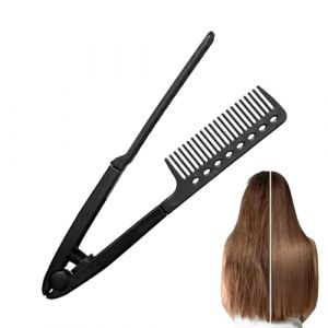 Peigne Pour Cheveux &Eacute;pais,Peigne Type V Pour Lissage Br&eacute;silien | Manche Ergonomique Anti-Frisottis pour Cheveux Secs ou Humides D&eacute;butants et Experts (Cameriu, neuf)