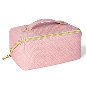 Aucuu Grande Trousse de Maquillage, Trousse &agrave; Maquillage Voyage avec Poign&eacute;e, &Eacute;tanche Portable Trousse de Rangement Toilette Femme, Sac &agrave; Cosm&eacute;tiques en Cuir PU Pochette Cosmetique Grande (Aucuu&reg;-EU, neuf)