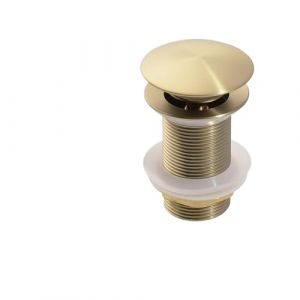 Bonde de Lavabo Bouchon de vidange Pop-Up for lavabo de Salle de Bains, en Or bross&eacute;, Noir Mat, Blanc, Or Rose, Or, Chrome, Accessoires de lavabo (Color : Brushed Gold no Hole) (LY.Lillie, neuf)