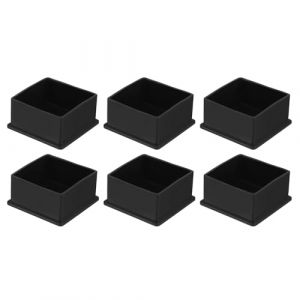 QUARKZMAN 6Pcs Embouts de Pieds de Chaise Carrés en PVC, 60mm x 60mm OD, Noirs, pour Protéger Les Pieds de Meubles de Table, Les Couvercles de Pieds de Chaise, Les Protecteurs de Sol (QUARKZMAN, neuf)