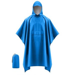 Coutyuyi Imperméable Poncho Pluie Unisexe, Poncho/Tapis de Camping/Ombre de Camping Multifonctions 3 en 1 Veste Coupe-Pluie Cape imperméable pour la randonnée,Camping(Bleu Ciel,XXL) (Coutyuyi outdoor, neuf)
