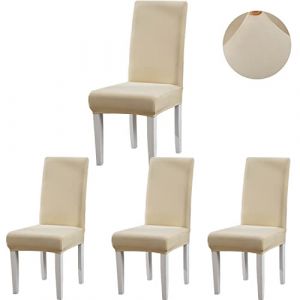 ARNTY Housse de Chaise, Housse de Chaise Salle à Manger 4/6 Pièces Housse Chaise Extensible pour Mariage Moderne, Hôtel, Décor de Restaurant (Champagne, 4 pièces) (KINGSON PLUS, neuf)