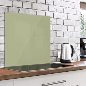 murando - Crédence Verre Cuisine 60x60 cm - Plaque Anti-Projection - Couvercle Anti-éclaboussures crédence - Revêtement Carreaux - Plaque en Verre trempé - Vert Sauge f-A-10138-aq-a (murando, neuf)