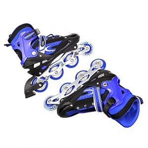 OHMG Rollers Adultes à Taille Réglable,Roller en Ligne,Roller Enfants Garçons et Filles à partir,Rollers Femmes et Rollers Hommes,Rollers Haute Qualité pour Débutants,Lumineux LED,Respirant (jusiZL, neuf)