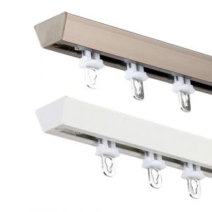 Rail Rideaux Plafond, Rail De Rideau Robuste, Tringle À Rideau Montée Au Plafond Pour Bureau, Salon, Chambre (1-6 M)(Champagne,3.6m(3 * 1.2m)) (好运来百货, neuf)