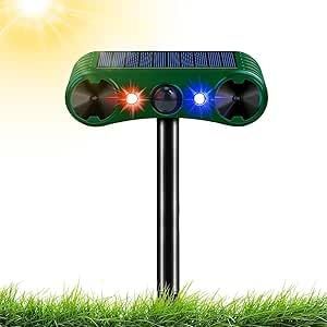 Répulsif Chat Ultrason, Répulsif Chat Exterieur, 2 Modes Répulsif pour Chats Solaire, répulsif à ultrasons avec Détecteur de Mouvement pour Jardin Cour Contre Les Chats Chiens Renards Oiseaux Rats (EU PARNUO, neuf)