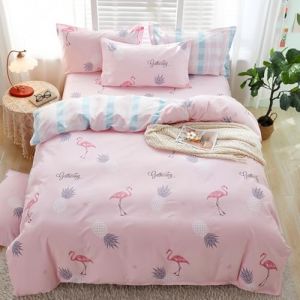 TKCQX Flamant Rose Housse de Couette 90x190 Enfant Fille GarçOn Aldult Parure de Lit en Microfibre Housse de Couette Enfant pour 1 Personne avec Fermeture éClair + Taie d'oreiller 65x65 cm (TKCQX--欧盟R标, neuf)
