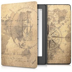 kwmobile Étui Compatible avec Kobo Aura H2O Edition 2 Coque - Étui à Rabat magnétique Tablette eReader Similicuir - Marron-Marron Clair (SX-Commerce, neuf)