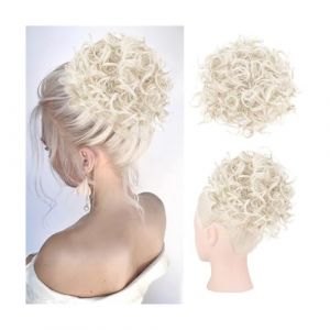 Chignon, Sac &agrave; cheveux en soie haute temp&eacute;rature &ndash; Pochette &eacute;lastique &agrave; fleurs for le rangement des perruques et des cheveux,&agrave; porter au quotidien(White) (zhujuan08, neuf)