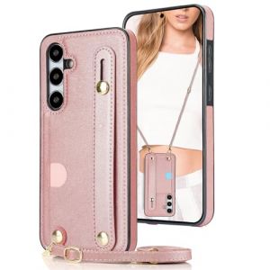 Ysnzaq Portefeuille Coque pour Samsung Galaxy S24 FE (Not S24) 6.7" avec Cordon de Collier, Antichoc Cuir PU Housse avec [Porte-Cartes de cr&eacute;dit] [B&eacute;quille] Coque pour Samsung S24 FE.ZY Rose Gold (yanzhiwangluokeji, neuf)