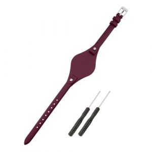 SANDEIN Bracelet de montre compatible avec Fossil - Bracelet de montre en cuir souple de 8 mm pour femme - Pour Fossil ES3077 ES3148 ES3262 et ES4119 ES4176 (rouge + boucle argent&eacute;e) (ruifenbaihuo, neuf)