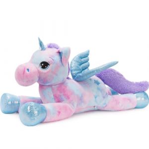 MorisMos 110cm Licorne Peluche G&eacute;ante, XXL Arc-en-Ciel Violet Peluche Licorne Grande, Doux Peluche Licorne avec des Ailes Cadeau pour Enfant Petites Amies Anniversaire No&euml;l (FUIYWIKE, neuf)