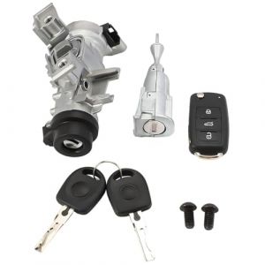 Fraylis Interrupteur d'allumage Ensemble de serrure d'allumage avec 2 cl&eacute;s + 1 t&eacute;l&eacute;commande pour A3 Q3 TT Seat Alte Leon Beetle Golf Jetta Passat bo&icirc;tier de verrouillage de direction 1K0905851B 1K090 (Fraylis, neuf)