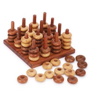 Ajuny Puissance 4 3D en Bois &ndash; Jeu de Strat&eacute;gie 2 Joueurs Fait Main, Four in a Row/Connect 4, Jeu de Soci&eacute;t&eacute; Familial pour Enfants & Adultes, &Eacute;ducatif Logique R&eacute;flexion, Format Compact, Id&eacute;e Cadeau (AJUNY UK, neuf)