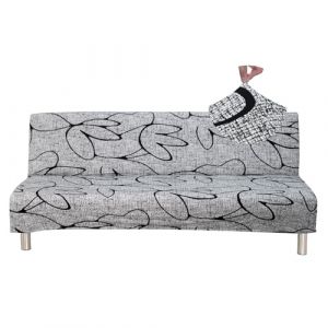 Jaotto Housse de Canape Clic Clac Extensible 3 Places, Housse de Canapé sans Bras Élastique, Couverture de Canapé Spandex, Couverture de Canapé-Lit Universel,Protection de Canapé,Style Gris (Jaotto, neuf)