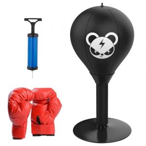 Punching Ball de Bureau Boxe Table Stress Buster Ballon Boxe Anti-Stress avec Ventouse Sac de Frappe sur Pied Cadeaux Amusants pour Adultes et Enfants Mini Sac de Frappe avec Support (XIAYAN-EU, neuf)