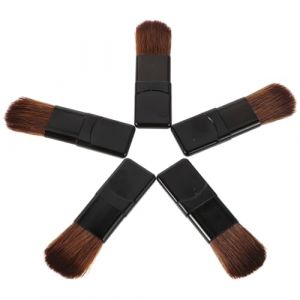 G&eacute;n&eacute;rique Ensemble de 5 Pinceaux de Maquillage Portables Poils en Fibres Douces Petit Pinceau Plat pour Blush et Poudre Applicateur Pr&eacute;cis Compact pour Maquillage Quotidien et Voyages (CLACKUI, neuf)