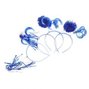 IMIKEYA Lot de 8 Bandeaux à Pompons Bleu Foncé pour Femmes Serrage-Tête Queue de Cheval en Tissu Doux Accessoires Cheveux Fête Anniversaire Bal Masqué Carnaval (Elsy Abbas, neuf)