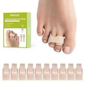 Bukihome redresseur orteil en marteau - 10 Pcs correcteur d'orteils pour hommes/femmes, bandages pour orteils - R&eacute;aligne les orteils tordus, recourb&eacute;s, d&eacute;form&eacute;s, en griffe ou en marteau(10S, beige) (Bukihome, neuf)