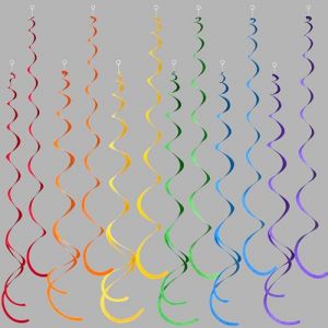 36Pcs Arc-en-ciel Tourbillonnantes Guirlande Décorations de Fête Ccoloré en Feutre Suspendue Banderole de Plafond en Spirale pour Anniversaire Bapteme Mariage Carnaval Fiesta Festival Decor Fourniture (MZY Co., Ltd, neuf)