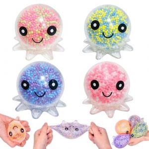 JAWUZ 4 Pièces Octopus Balles Anti Stress,Boule Anti Stress Enfant,Décompression Poulpe Jouet Soft Squeeze Jouet Sensorielle,Anti-Stress Pour Enfant Et Adulte Pieuvre Balle Squishy Boule (STAR DUANYUYU, neuf)