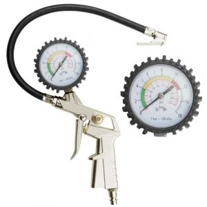 Manom&egrave;tre De Pression Des Pneus Avec Gonfleur, Cadran 0-220 PSI, Avec Tuyau En Caoutchouc, Compatible Avec Compresseur De Pompe &Agrave; Air Pour Voitures, Motos, Accessoires De Pression Des Pneus De Voiture (BRANDOP, neuf)