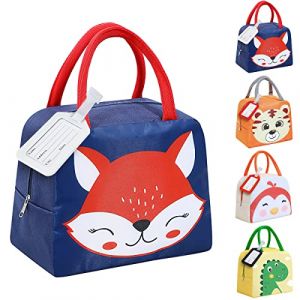 XIMEY Sac Isotherme Repas Enfant, Sac Isotherme Repas Bebe, Sac Isotherme Bebe, Sac Repas Enfant, Sac Isotherme Repas Bebe, Petit Sac Isotherme Repas Enfant (Renard Bleu) (WANSH, neuf)