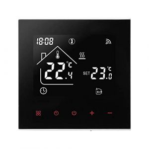 Thermostat WiFi intelligent - Chauffage par pieds - Écran LED - Écran tactile - Thermostat d'ambiance numérique - Compatible avec Alexa, Google Home (noir - Chauffage de chaudière 3 A) (jackfruitjuice, neuf)