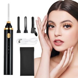 Recourbe Cils Chauffant Électrique, 3 en 1 Recourbe-Cils Rechargeable, Brosse à Cils 3 Température Réglable, Outil de Recourbe-cils Chauffante, Heated Eyelash Curler avec 3 Têtes de Brosse (Noir) (Laukra special SIA, neuf)