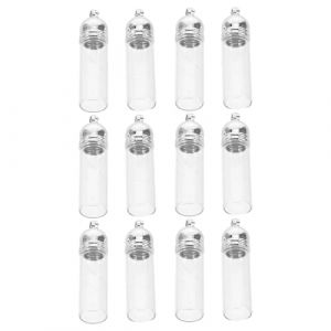Baluue 12pi&egrave;ces Breloque Flacon Huile Verre Transparent Pendentif Porte-cl&eacute;s Mini Flacon &agrave; Remplir Pour Cr&eacute;ation Bijoux Et D&eacute;coration (Fortune Luck, neuf)