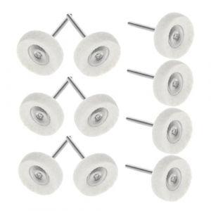 ABOOFAN 10 Pièces roue de polissage pour perceuse roue de polissage pour rotatif petit disque de polissage kit de lustrage et de polissage meule de polissage feutre de laine (Halleyham, neuf)