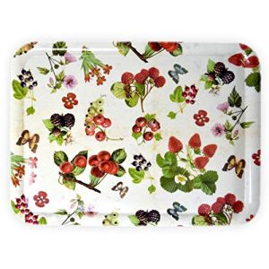 Lashuma Plateau rectangulaire mélaminé Plateau de Service de haute qualité Motif imprimé, Plastique, Baies de la forêt., 50 x 37 cm (Lashuma Germany, neuf)
