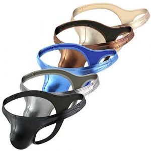 Billtop Sexy String Homme Cuir Taille Basse Confortable T-Back Thong Briefs (Billtop Store, neuf)