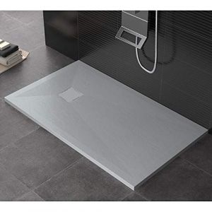 Receveur de douche 90 x 140 cm en pierre Maier Aura gris clair (Bagno Super, neuf)