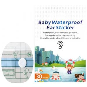 Lot de 30 cache-oreilles pour bébé - Imperméables - En film polyuréthane - Pour la baignoire de bébé - Protège les oreilles de votre bébé (robetak, neuf)