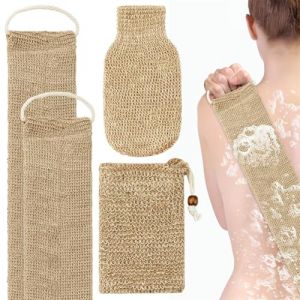 Gant Exfoliant Corps Gant de Crin, Sangle Lave Dos, Sac à Savon Exfoliant en Jute, Lanière Crin Gants Naturel, Accessoires pour le Bain pour Dos Corps Bain Douche Homme Femme (wangbb, neuf)