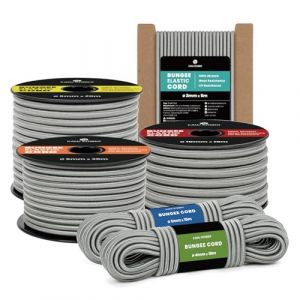 Kamu Synber Tendeur &Eacute;lastique Corde Elastique 4mm x 10m Sandow Elastique pour B&acirc;che, Remorque, Bateau, Camping | Gris (Kamu Synber, neuf)
